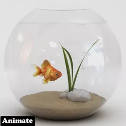 Golden Fish Bowl  3D model