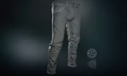 Gray Jeans Pants Low-poly  3D model