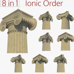 Ionic column collection 3D model