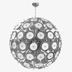 Italian White Murano Glass Disco Sputnik chandelier 3D model