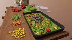 Kitchen tools and Salad 3D model