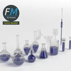 Laboratory Glassware Set 3D model