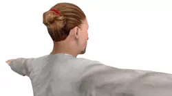 Long Hair Man Character Low-poly  3D model