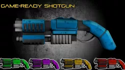 Low Poly Game Ready Shotgun Low-poly  3D model
