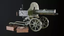 Machine Gun Maxim Low-poly  3D model