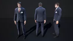Man Character Casual Suit Low-poly  3D model