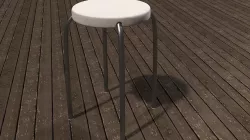 Metal and Plastic Bar Stool 3D model