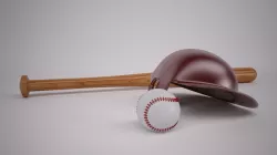 MLB Baseball Bat and Helmet 3D model