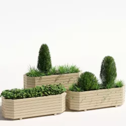 Octagonal trough planter 3D model