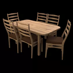 Rectangular table and Chair 3D model