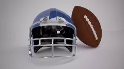 Regulation NFL Football and Helmet 3D model