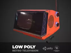 Retro Television Low-poly  3D model
