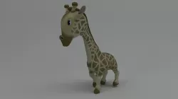 Rigged and Animated Cartoon Giraffe 3D model