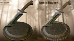 Runic dagger Low-poly  3D model
