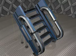 Sci-Fi Stairs - 4 - Blue Version  Low-poly  3D model
