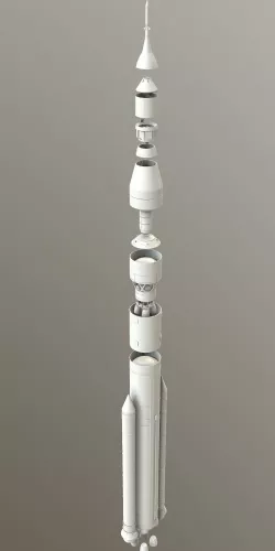 SLS Space Launch System Block 1B Low-poly  3D model