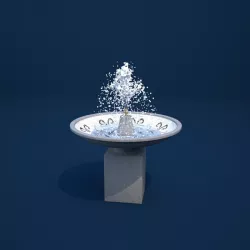 Small Modern Round Basin Fountain Realflow Scene 3D model
