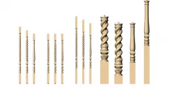 stairway parts roped and reeded