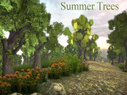 Summer Trees Low-poly  3D model