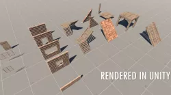 Survival Base Wooden Modular House Low-poly  3D model