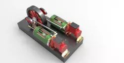 Twin Steam Engines in Factory Layout