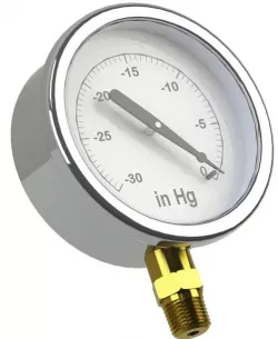 Vacuum gauge, -0 to -30, 316SS
