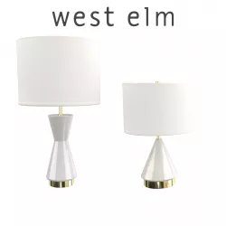 West Elm Metalized Glass Table Lamp Pearl White 3D model