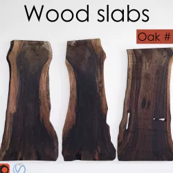 Wood Slab Table 3 3D model