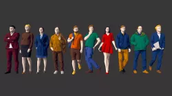 Colored Lowpoly People Shaded Vol.3