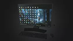 Computer Monitor w Keyboard and Mouse