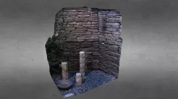 concrete wall + 3 stone pillars photogrammetry