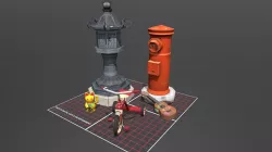 DAE Year 1 Project; 5 City-Scene Low-Poly Props