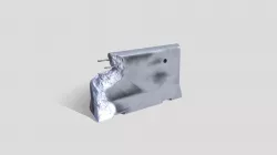 damaged concrete barrier