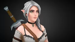 ELF WITCHER Rigged - Valenrhien HANDPAINTED