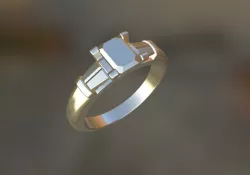 Emerald Cut with tapered baguettes