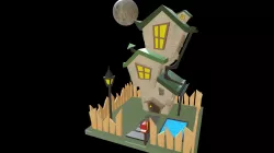 (FREE) Cartoon House with Moon