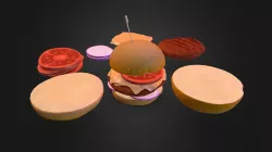 Game Prop • Hamburger • Hand Painted.