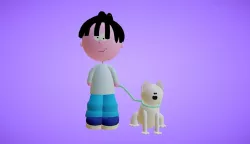 Girl and dog