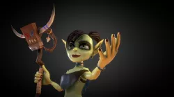 Goblin Witch Low Poly Model Animated