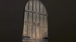 Gothic Wooden Door (Low-poly, game-ready)