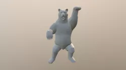 Grizzly Bear Turned Into Stone (with Texture)