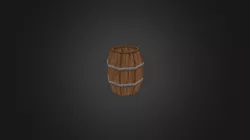 Hand-painted lowpoly barrel