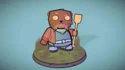 Hand painted otter warrior