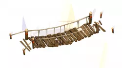 Handpaint Cartoon Wooden Suspension Bridge