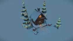 Handpainted Winter scene