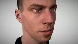 Human Male Head 3D Scan Sky