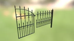 Iron gate, and fence