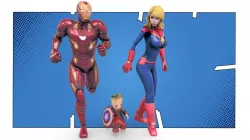Iron Man, Cap Marvel & Baby Groot Stylised
