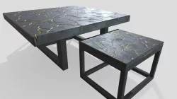 KINTSUGI COFFEE TABLE SET CONCRETE INFUSED GOLD