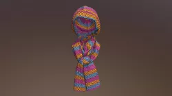 Knit Cap and Scarf Multicolor Knit